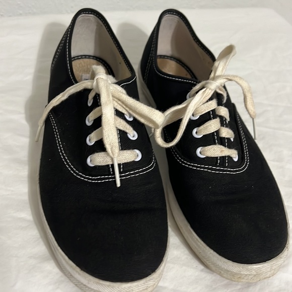 Black Lace Up Keds Sneakers Size 8.5 White Shoe Strings Laces Used - Picture 9 of 16